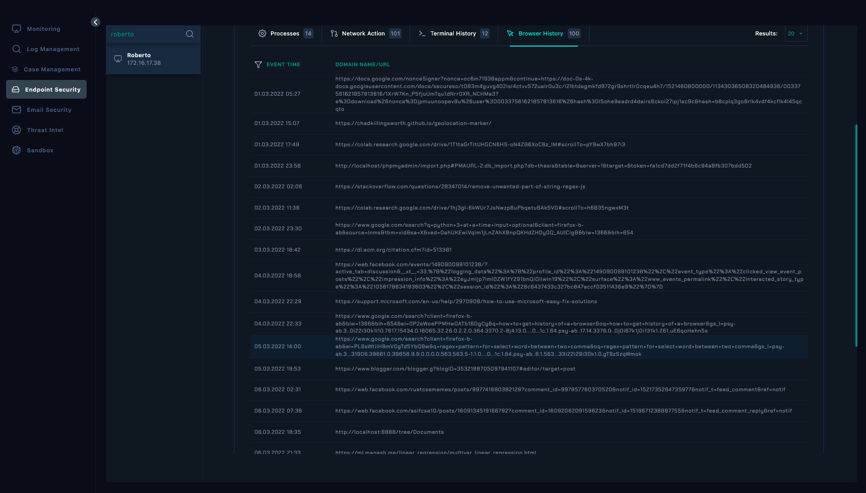 Endpoint Security - Browser History